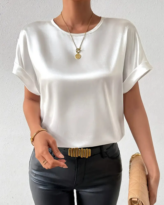 Shopnory | T-Shirt Rundhals Satin Glatt