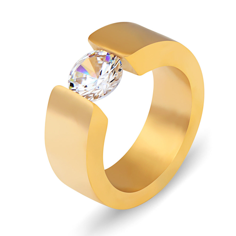 Damen Ring mit elegantem, minimalistischen Design und strahlendem Kristalleinsatz Shop Nory