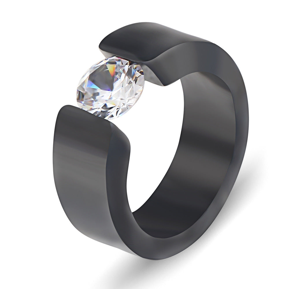 Damen Ring mit elegantem, minimalistischen Design und strahlendem Kristalleinsatz Shop Nory