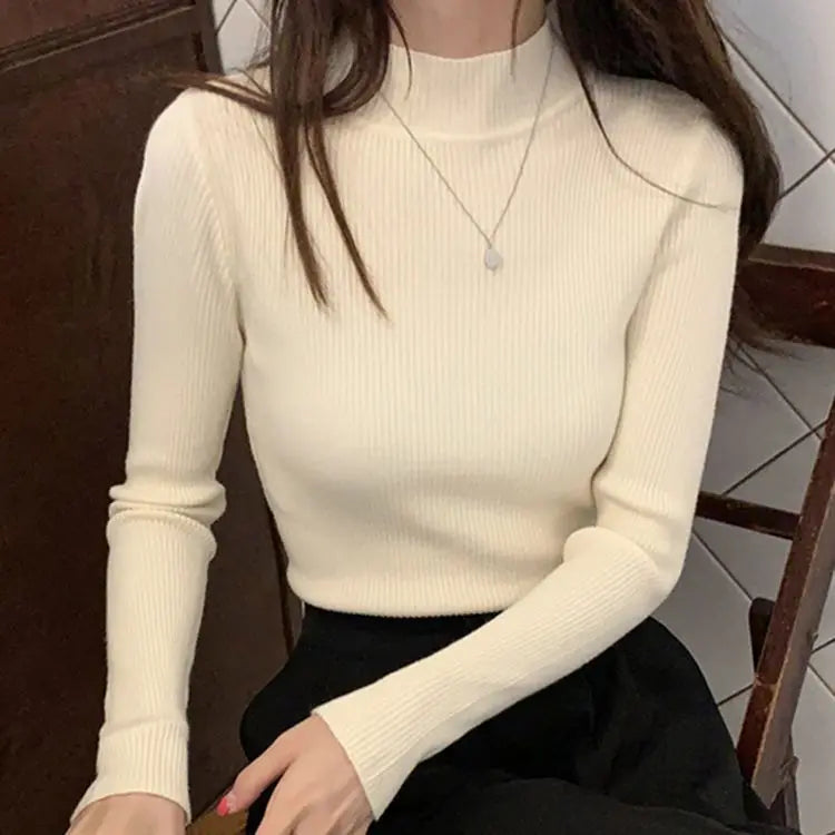gerippter Wollpullover für Damen