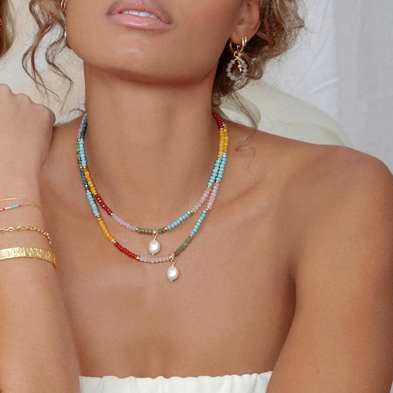 Bunte Halskette Mit Perlenanhänger | Shop Nory