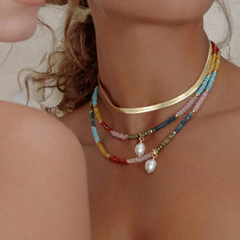 Bunte Halskette Mit Perlenanhänger | Shop Nory