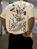 Shopnory | Lässiges Herren T-Shirt mit Blumen und Vogelprint