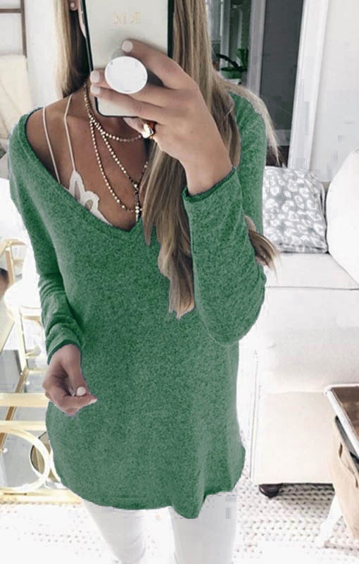 Damen feinstrick Tunika mit tiefem V-Ausschnitt und lässigem Oversized-Schnitt Shop Nory