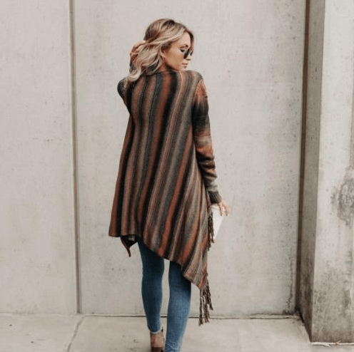 Shopnory | Damen Quaste Strickjacke Warm