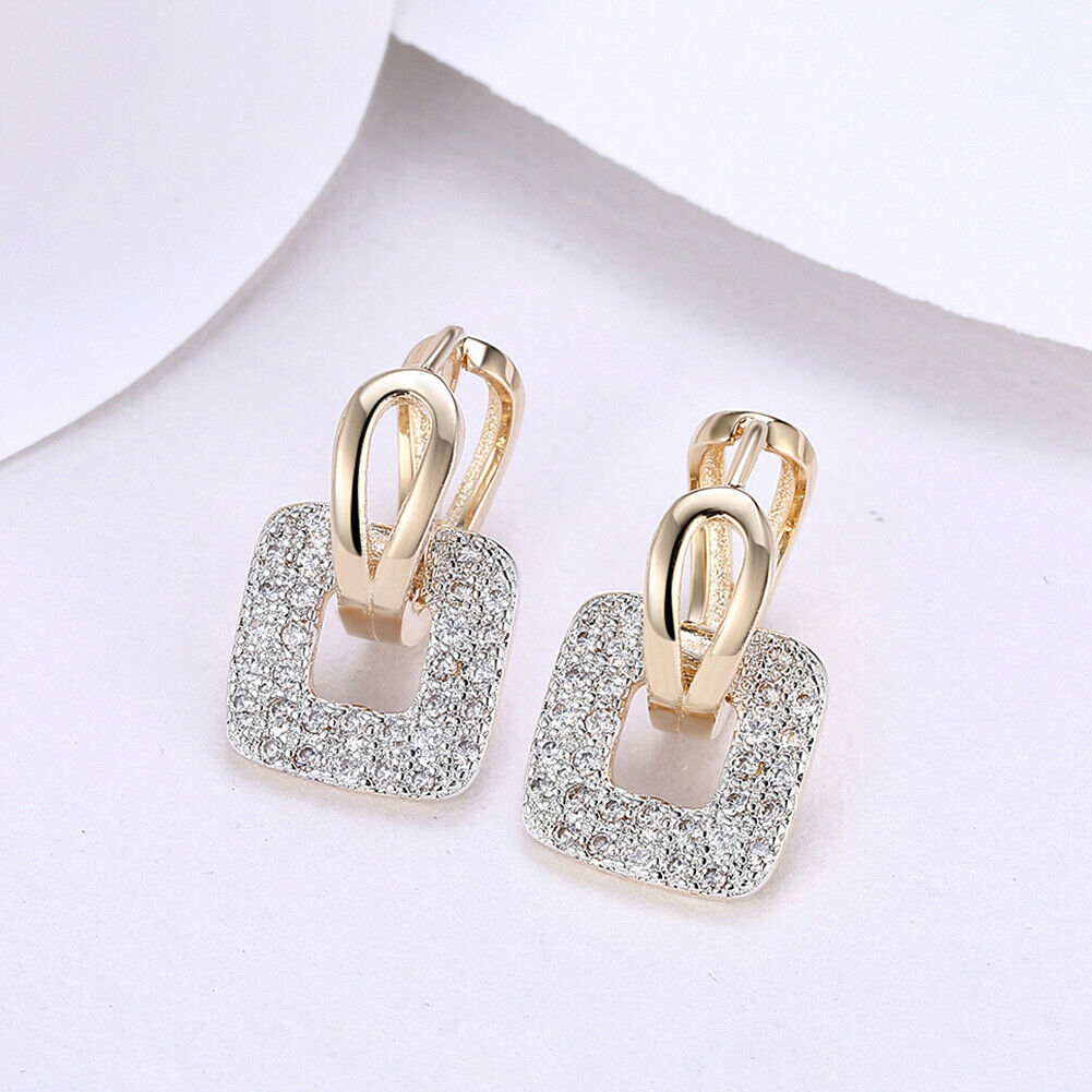 Creolen Ohrstecker Ohrringe Gelbgold 750er 18K vergoldet Zirkonia   KZCE146-E | Shop Nory