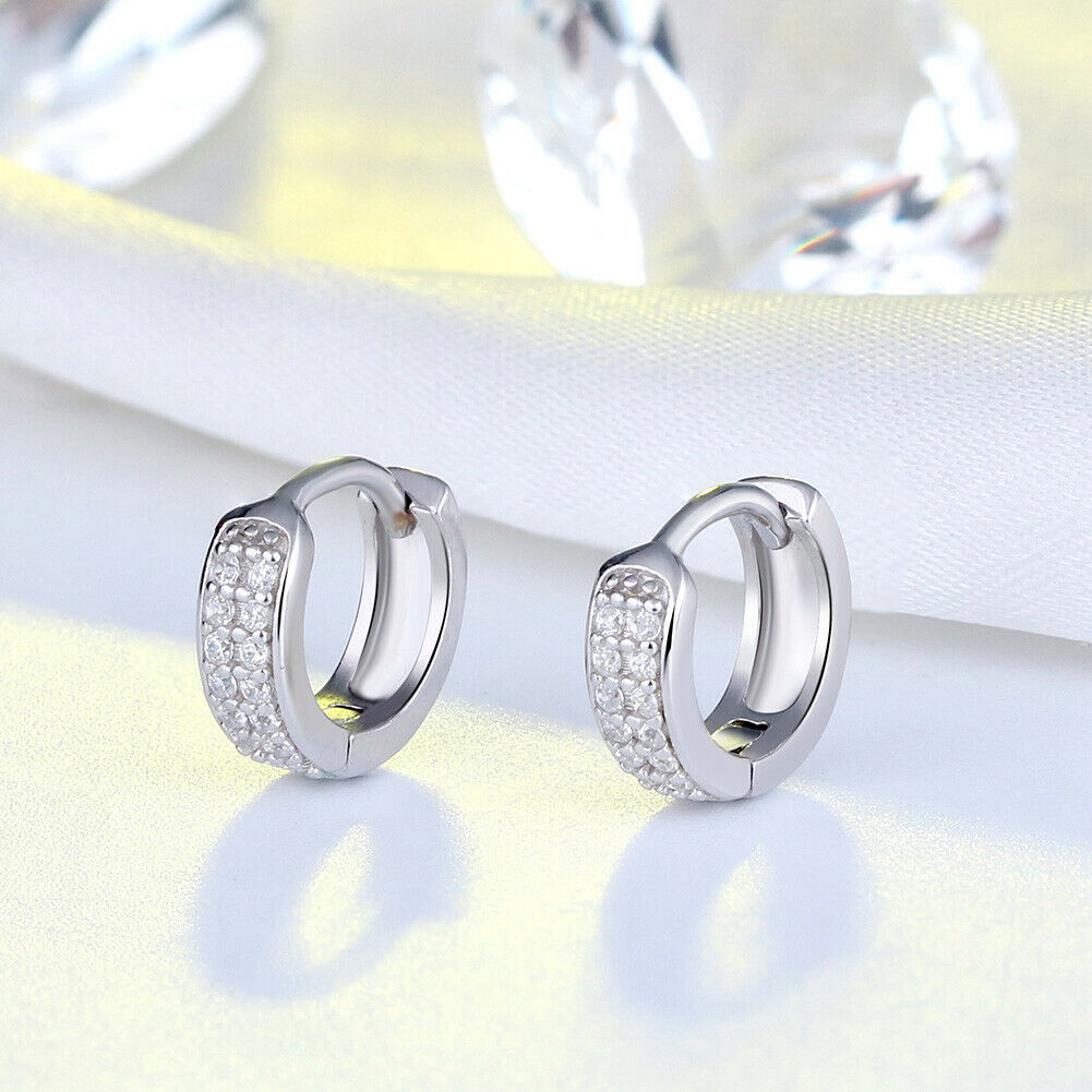 Creolen 925 Sterlingsilber rhodiniert mit Zirkonia besetzt | Shop Nory