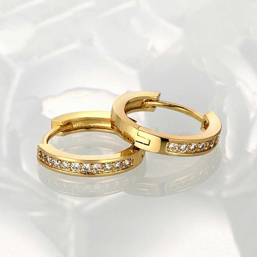 Creolen Ohrringe Zirkonia Damen Schmuck Gold Klapp Ohrschmuck Schmuck KZCE039-A | Shop Nory