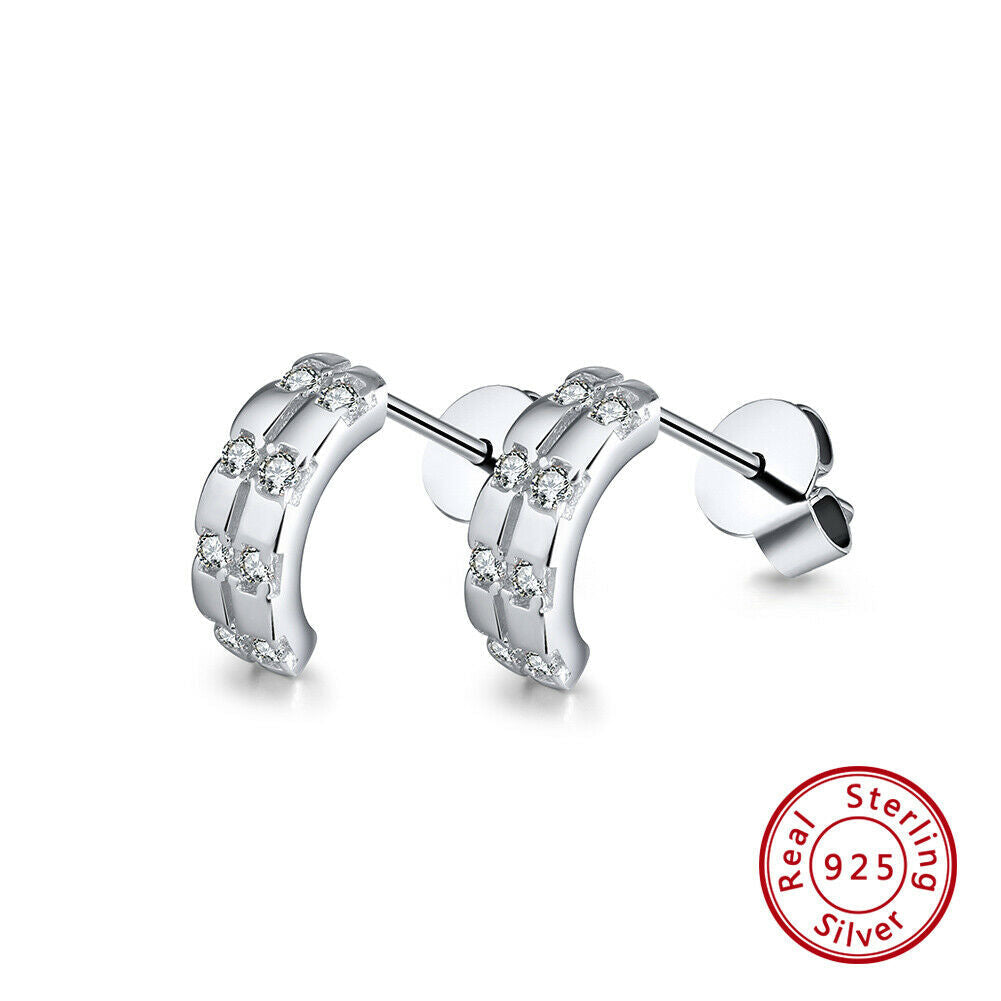 Creolen Ohrstecker  925 Sterling Silber mit Zirkonia besetzt | Shop Nory