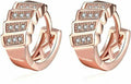 Creolen Ohrringe Klappcreole Ohrschmuck Rose vergoldet Ohrstecker Zirkonia | Shop Nory