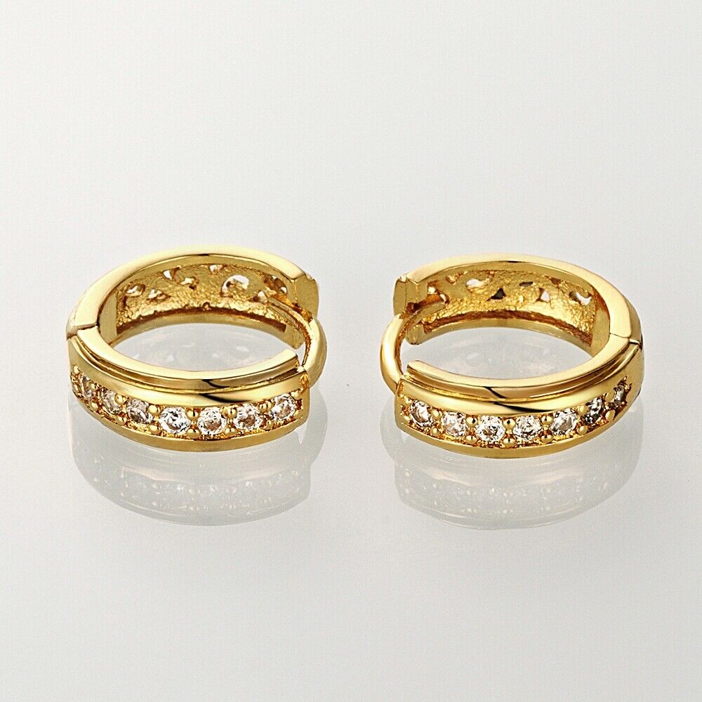 Creolen Ohrringe Zirkonia Damen Schmuck Gold Klapp Ohrschmuck Schmuck KZCE041-A | Shop Nory