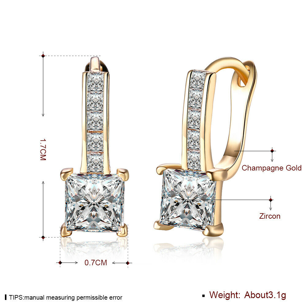 Creolen Ohrringe Ohrstecker Champagner Gold 18K vergoldet Zirkonia  KZCE115-E | Shop Nory
