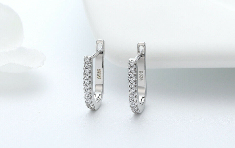 Creolen Ohrringe 925 Sterling Silber mit Zirkonia besetzt | Shop Nory