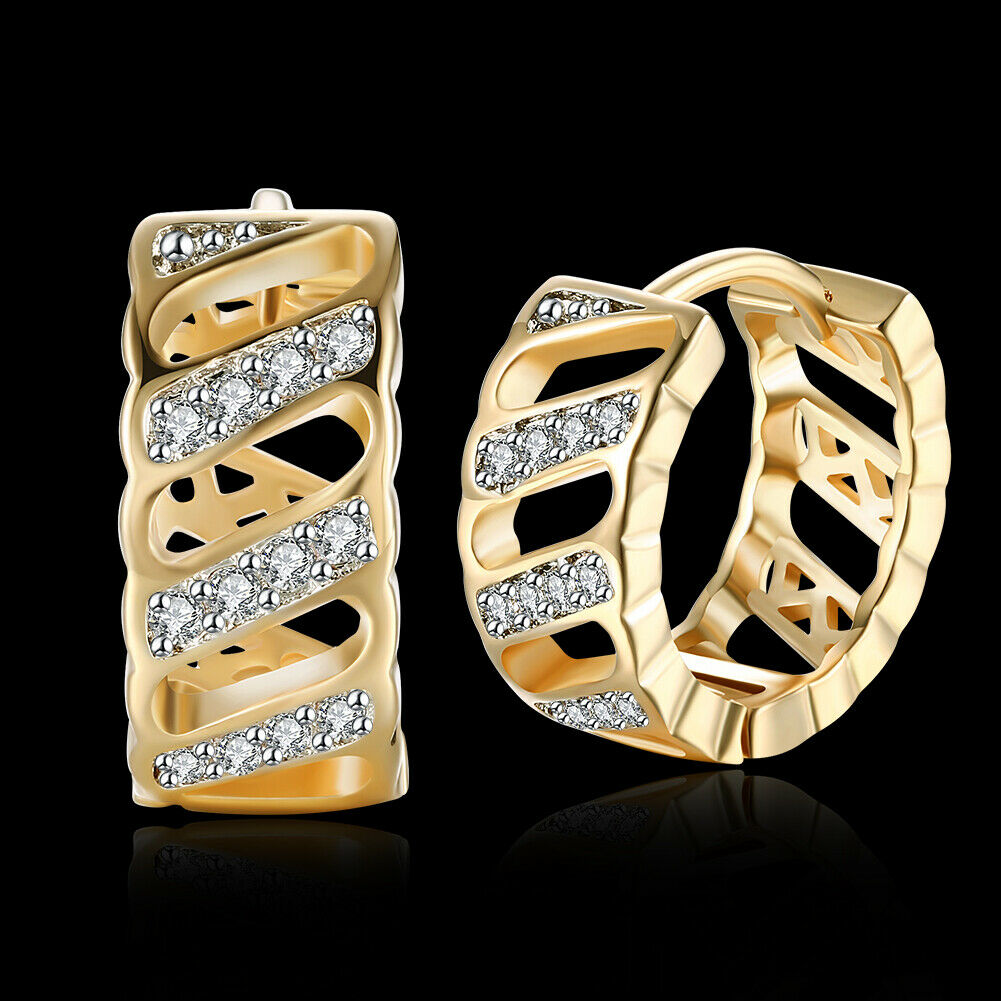 Creolen Ohrringe Ohrhänger Zirkonia Damen Schmuck Gold Klapp Ohrschmuck Neu | Shop Nory