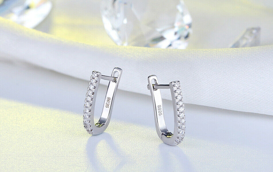 Creolen Ohrringe 925 Sterling Silber mit Zirkonia besetzt | Shop Nory