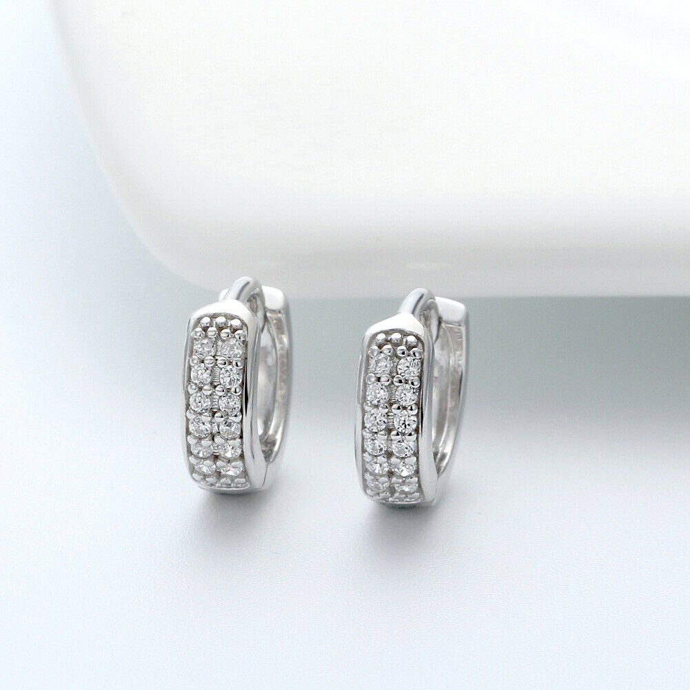 Creolen 925 Sterlingsilber rhodiniert mit Zirkonia besetzt | Shop Nory
