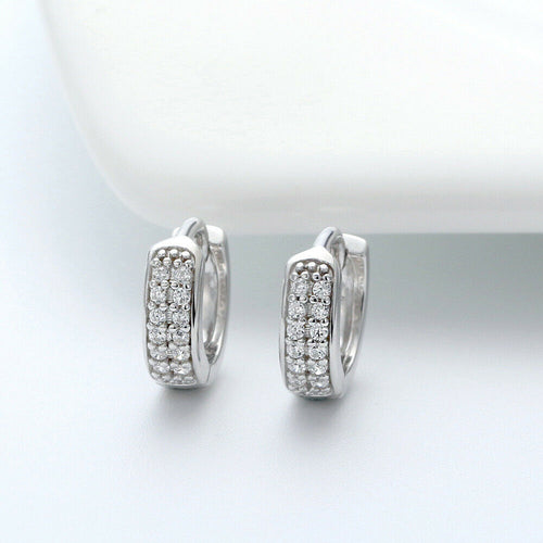 Creolen 925 Sterlingsilber rhodiniert mit Zirkonia besetzt | Shop Nory