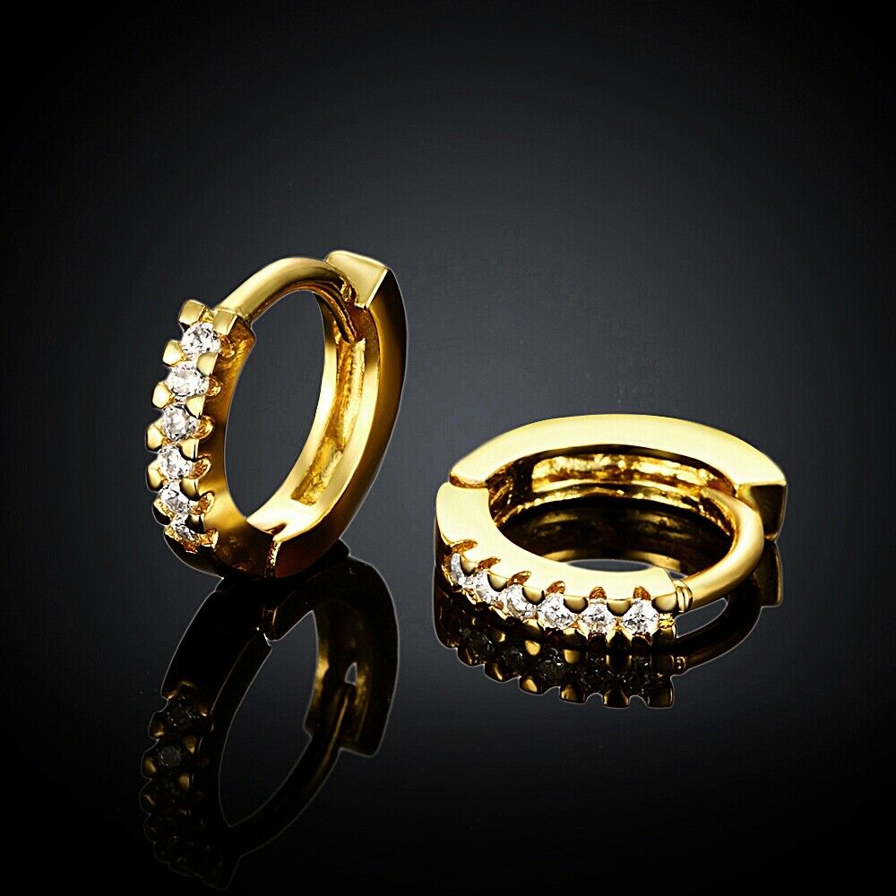 Creolen Ohrringe Zirkonia Damen Schmuck Gold Klapp Blogger Design Ohrschmuck | Shop Nory