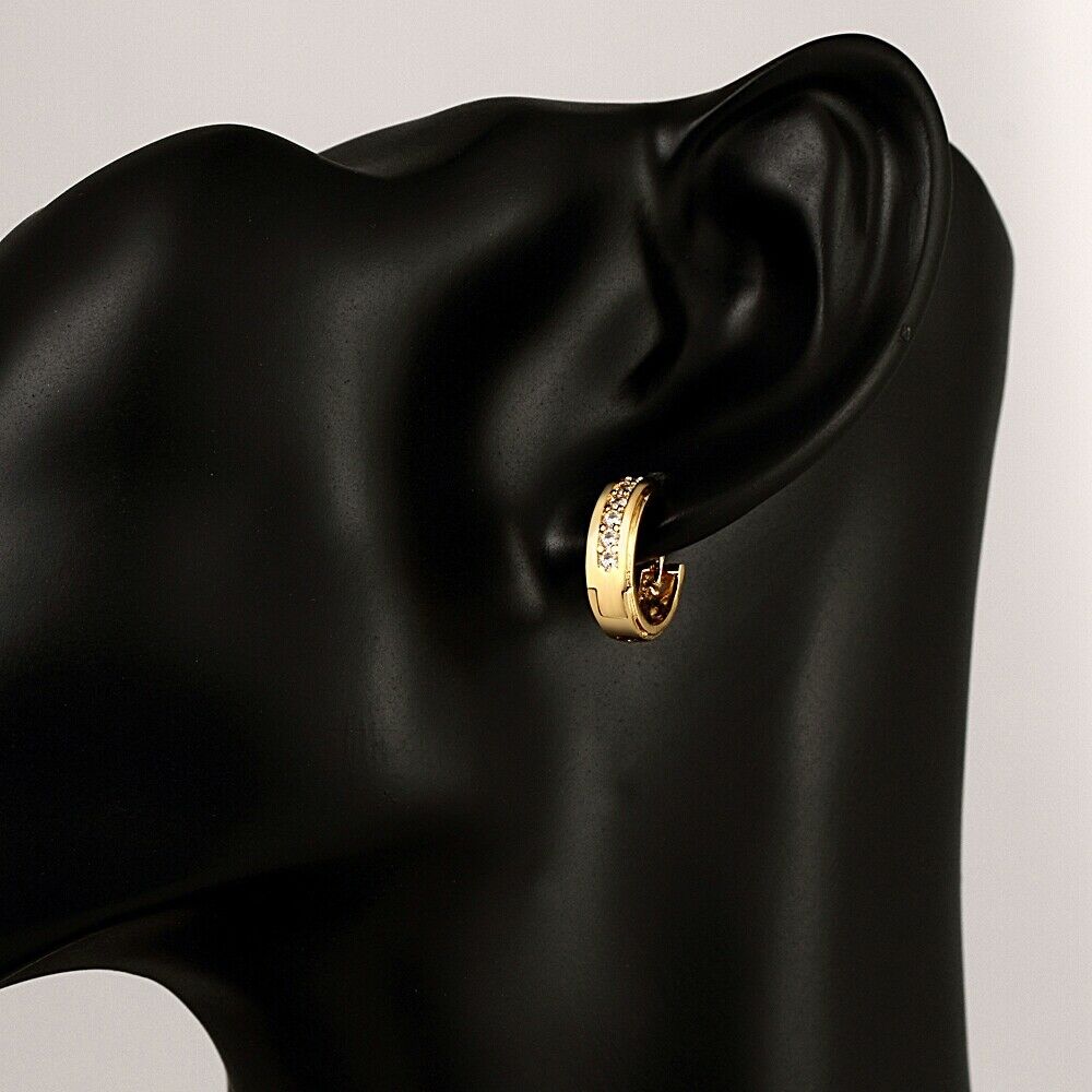 Creolen Ohrringe Zirkonia Damen Schmuck Gold Klapp Ohrschmuck Schmuck KZCE041-A | Shop Nory