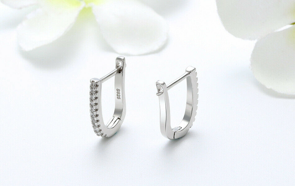 Creolen Ohrringe 925 Sterling Silber mit Zirkonia besetzt | Shop Nory