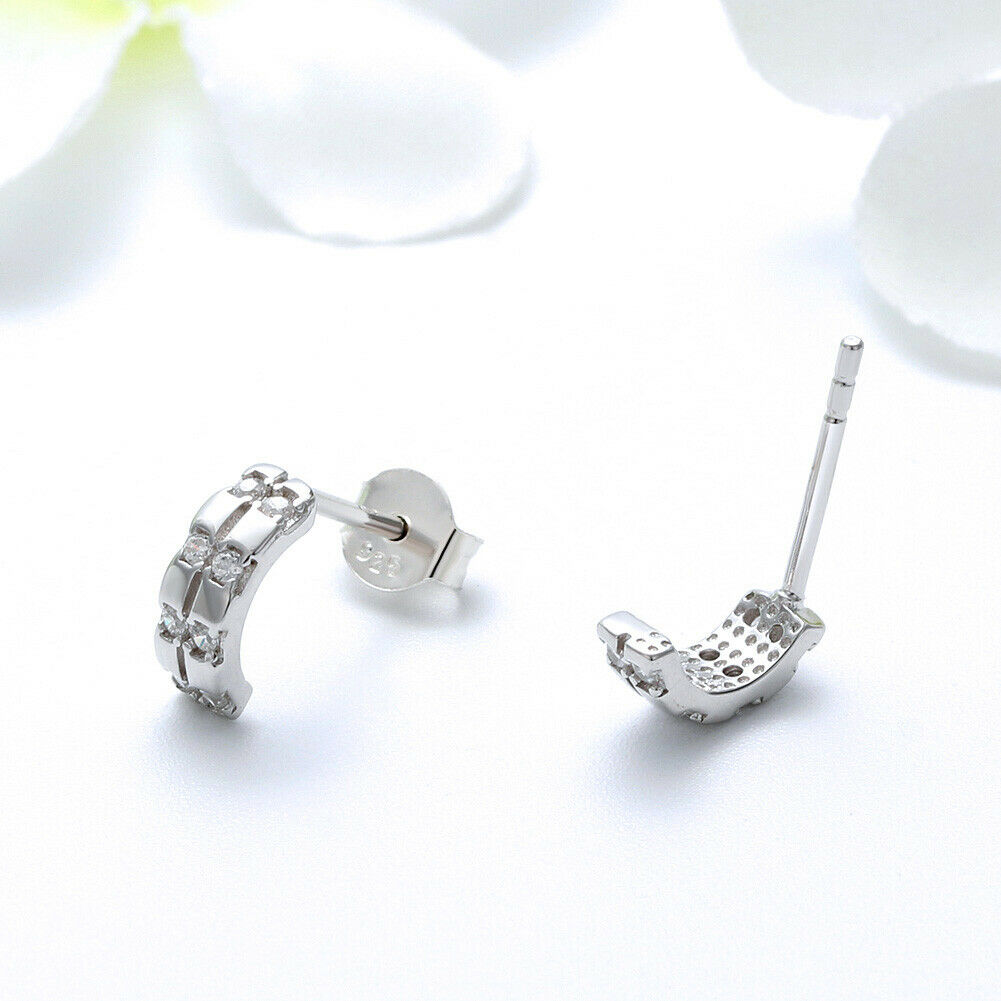 Creolen Ohrstecker  925 Sterling Silber mit Zirkonia besetzt | Shop Nory