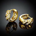 Creolen Ohrringe Gelbgold mit Cubic Zirkonia KZCE035-A | Shop Nory