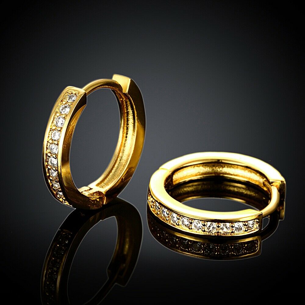 Creolen Ohrringe Zirkonia Damen Schmuck Gold Klapp Ohrschmuck Schmuck KZCE039-A | Shop Nory