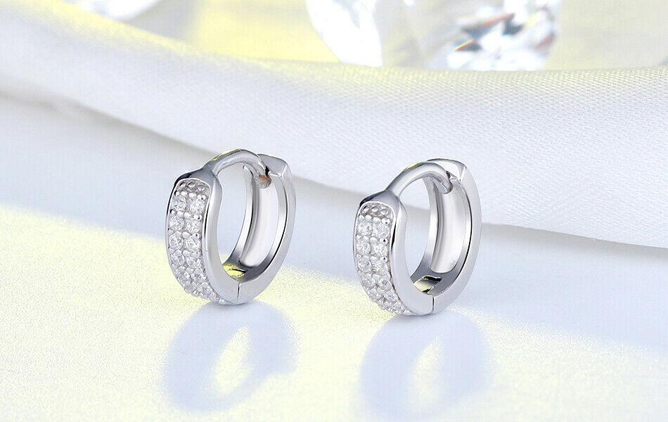 Creolen 925 Sterlingsilber rhodiniert mit Zirkonia besetzt | Shop Nory