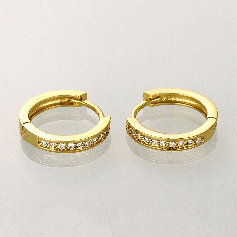 Creolen Ohrringe Zirkonia Damen Schmuck Gold Klapp Ohrschmuck Schmuck KZCE039-A | Shop Nory