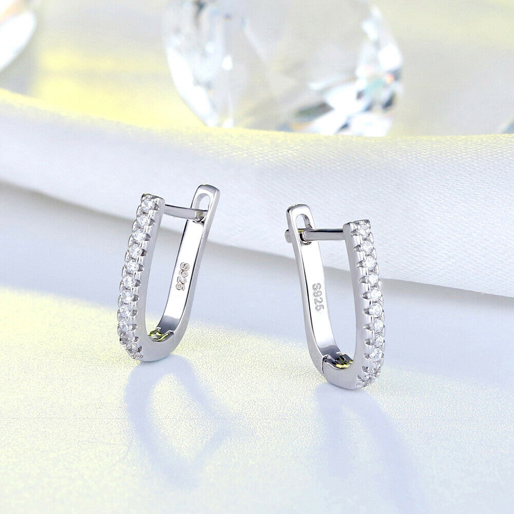 Creolen Ohrringe 925 Sterling Silber mit Zirkonia besetzt | Shop Nory