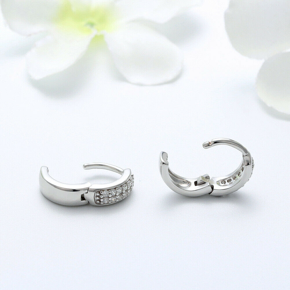 Creolen 925 Sterlingsilber rhodiniert mit Zirkonia besetzt | Shop Nory
