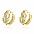 Creolen Ohrringe Ohrhänger Zirkonia Damen Schmuck 18K Gold Herz Ohrschmuck KZCE050-A | Shop Nory