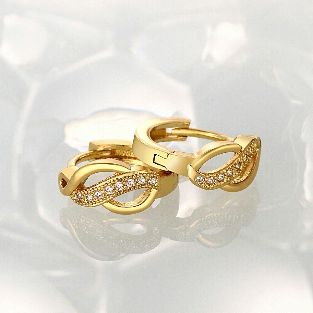 Creolen Ohrringe Ohrhänger Zirkonia Damen Schmuck 18K Gold Herz Ohrschmuck KZCE050-A | Shop Nory