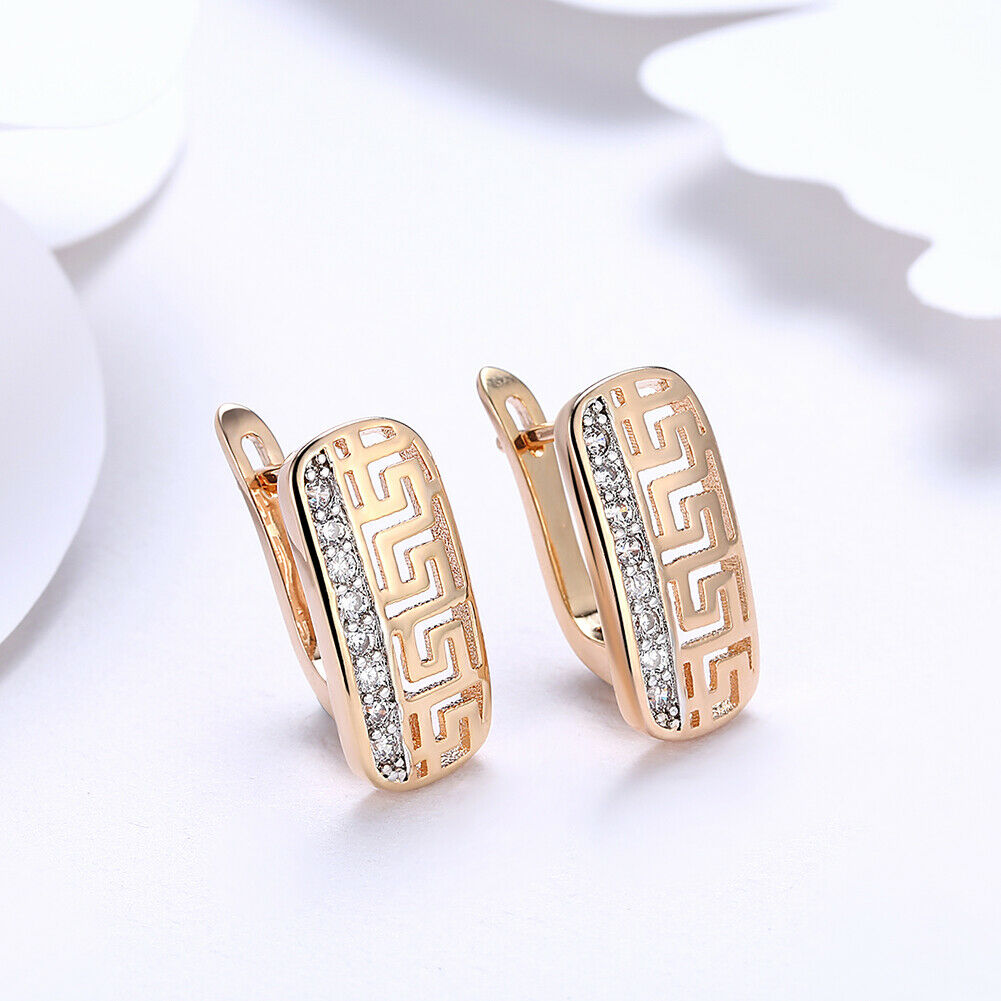 Creolen Ohrstecker Ohrringe Gelbgold 750er 18K vergoldet Zirkonia KZCE098-E | Shop Nory
