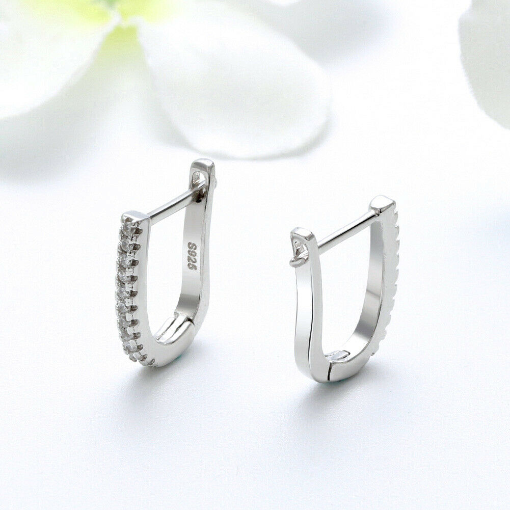 Creolen Ohrringe 925 Sterling Silber mit Zirkonia besetzt | Shop Nory