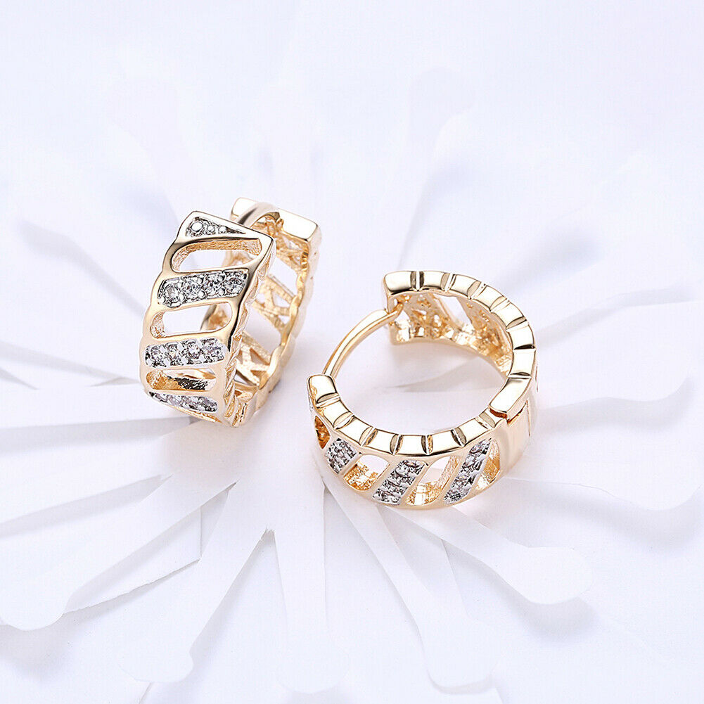Creolen Ohrringe Ohrhänger Zirkonia Damen Schmuck Gold Klapp Ohrschmuck Neu | Shop Nory