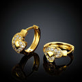 Creolen Ohrringe Gelbgold mit Cubic Zirkonia besetzt Herz KZCE048-A | Shop Nory