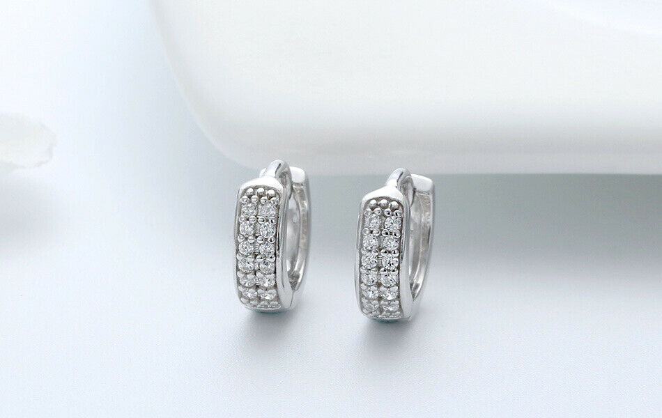 Creolen 925 Sterlingsilber rhodiniert mit Zirkonia besetzt | Shop Nory