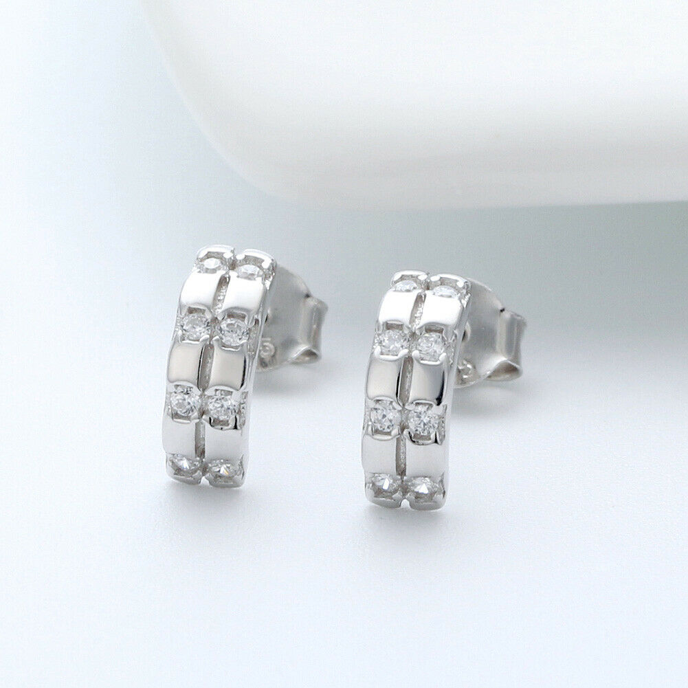 Creolen Ohrstecker  925 Sterling Silber mit Zirkonia besetzt | Shop Nory