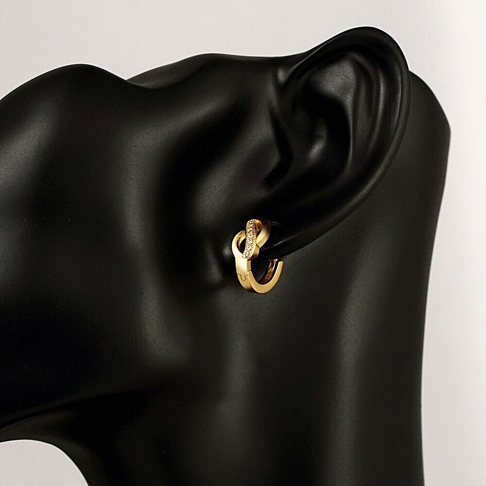 Creolen Ohrringe Ohrhänger Zirkonia Damen Schmuck 18K Gold Herz Ohrschmuck KZCE050-A | Shop Nory