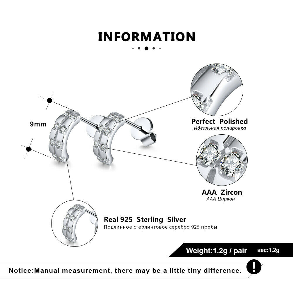 Creolen Ohrstecker  925 Sterling Silber mit Zirkonia besetzt | Shop Nory