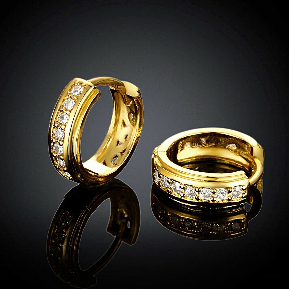 Creolen Ohrringe Zirkonia Damen Schmuck Gold Klapp Ohrschmuck Schmuck KZCE041-A | Shop Nory