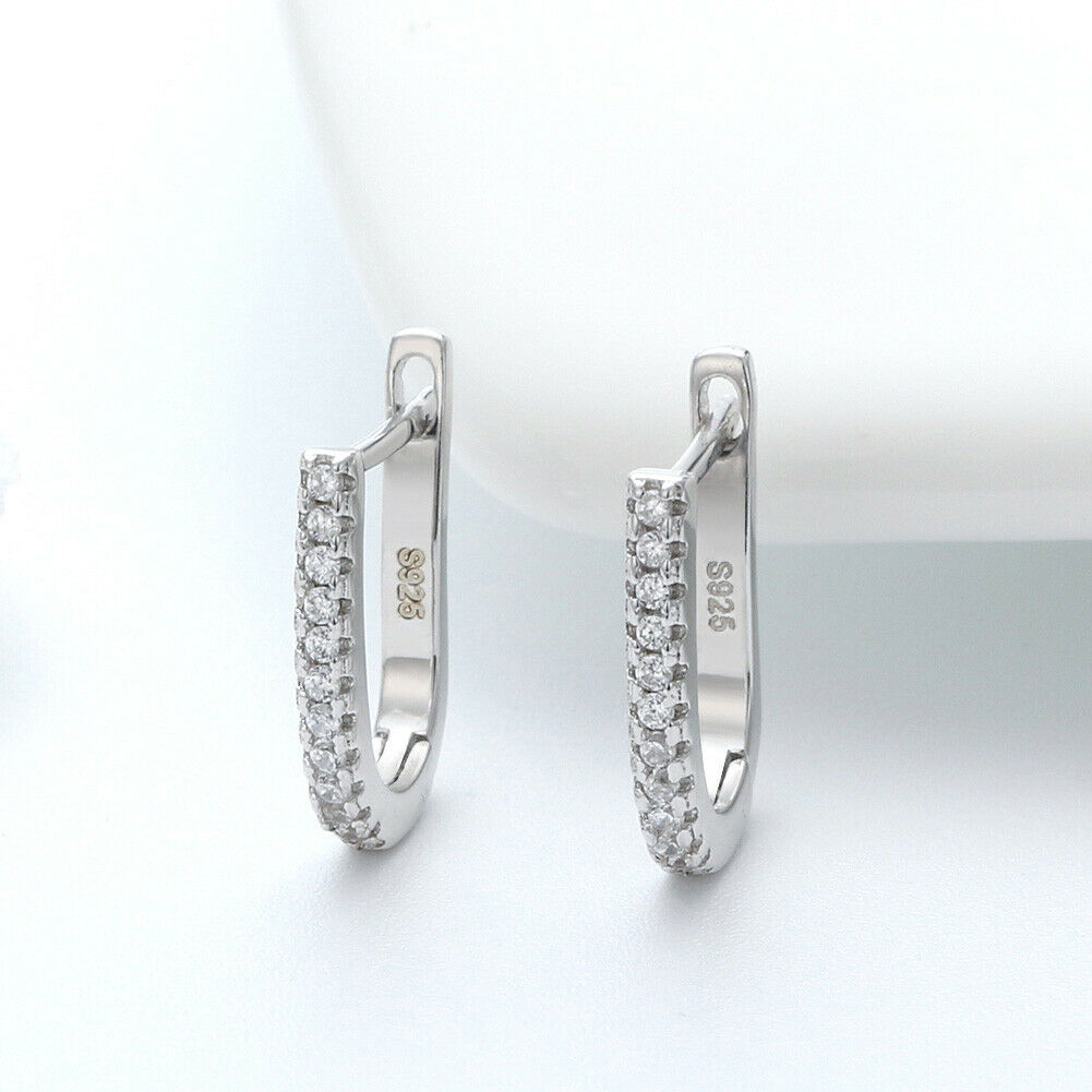 Creolen Ohrringe 925 Sterling Silber mit Zirkonia besetzt | Shop Nory
