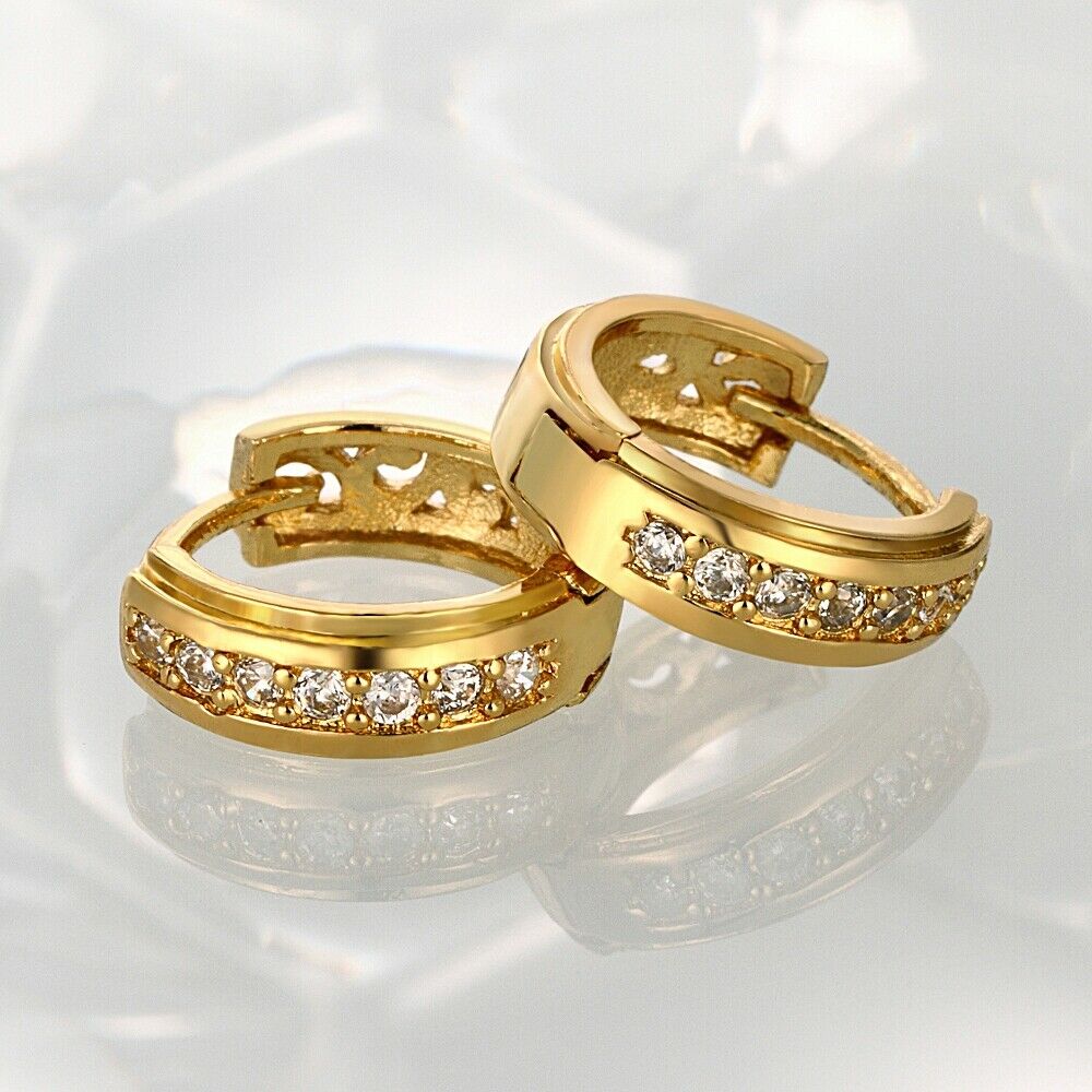 Creolen Ohrringe Zirkonia Damen Schmuck Gold Klapp Ohrschmuck Schmuck KZCE041-A | Shop Nory