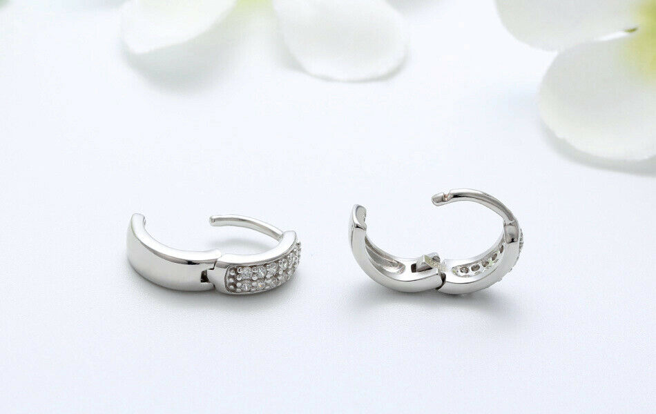Creolen 925 Sterlingsilber rhodiniert mit Zirkonia besetzt | Shop Nory