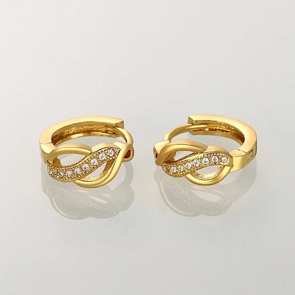 Creolen Ohrringe Ohrhänger Zirkonia Damen Schmuck 18K Gold Herz Ohrschmuck KZCE050-A | Shop Nory