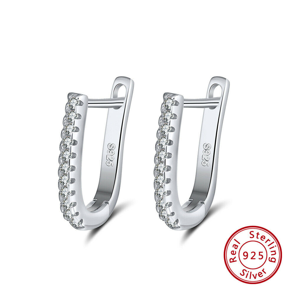 Creolen Ohrringe 925 Sterling Silber mit Zirkonia besetzt | Shop Nory