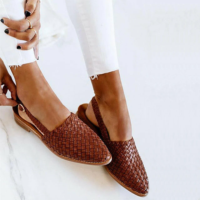 Vintage geflochtene spitze Flats