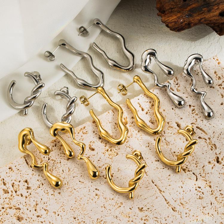Ohrringe "Tea" Tropfen Design in Edelstahl - 14k vergoldet | Shop Nory
