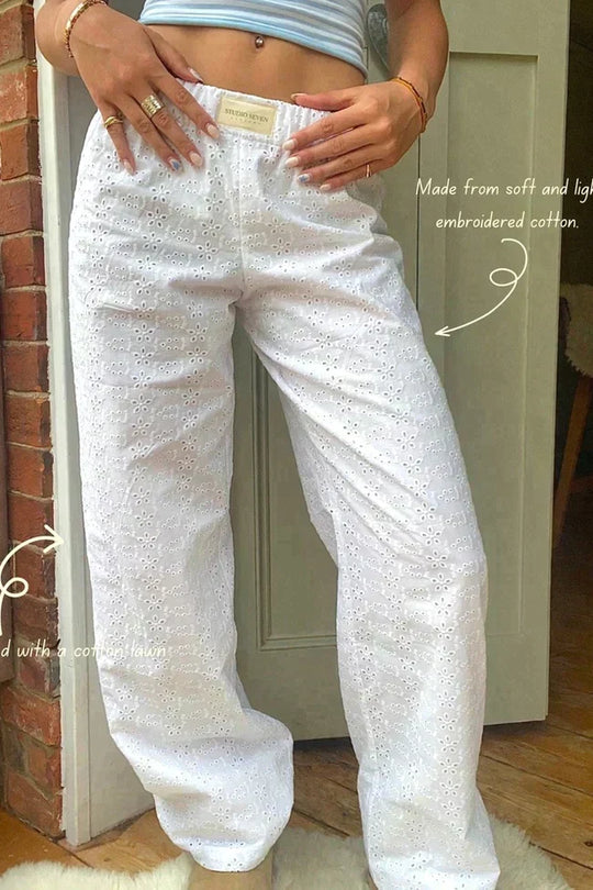 Loose fit Gestreift Elastisch Taille Hose